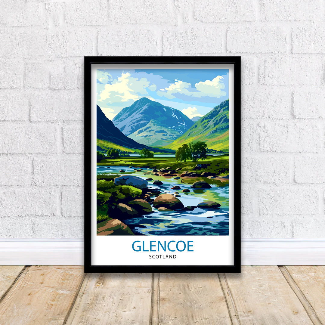 Glencoe Scotland Travel Poster Wall Art Glencoe Wall Hanging Home Décor Glencoe Gift Art Lovers Scotland Art Lover Gift Poster Art