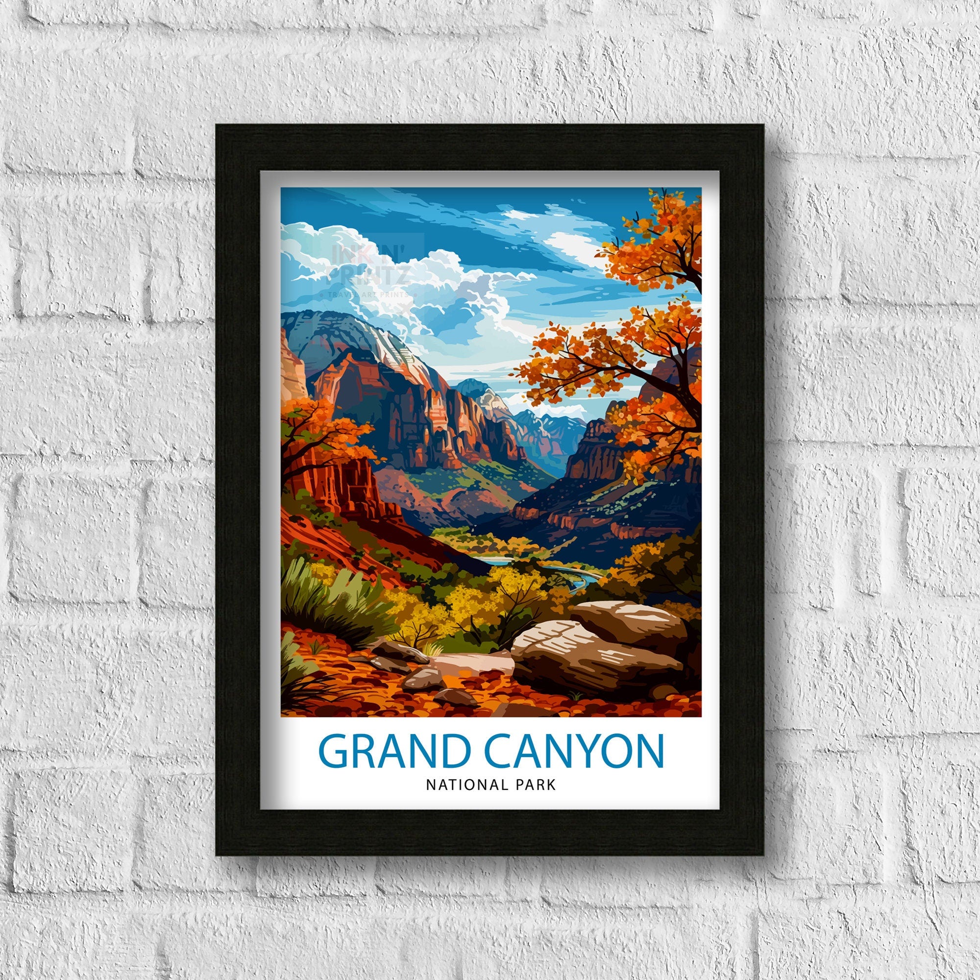 Grand Canyon Travel Print | Grand Canyon | Grand Canyon Print | Grand Canyon Poster | Wall Art | National Park | Arizona Wall Art