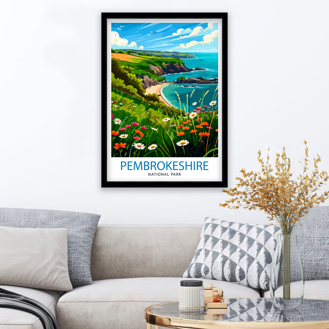 Pembrokeshire Travel Poster Pembrokeshire Coast Pembrokeshire Poster Pembrokeshire Art Landscape National Park Pembrokeshire