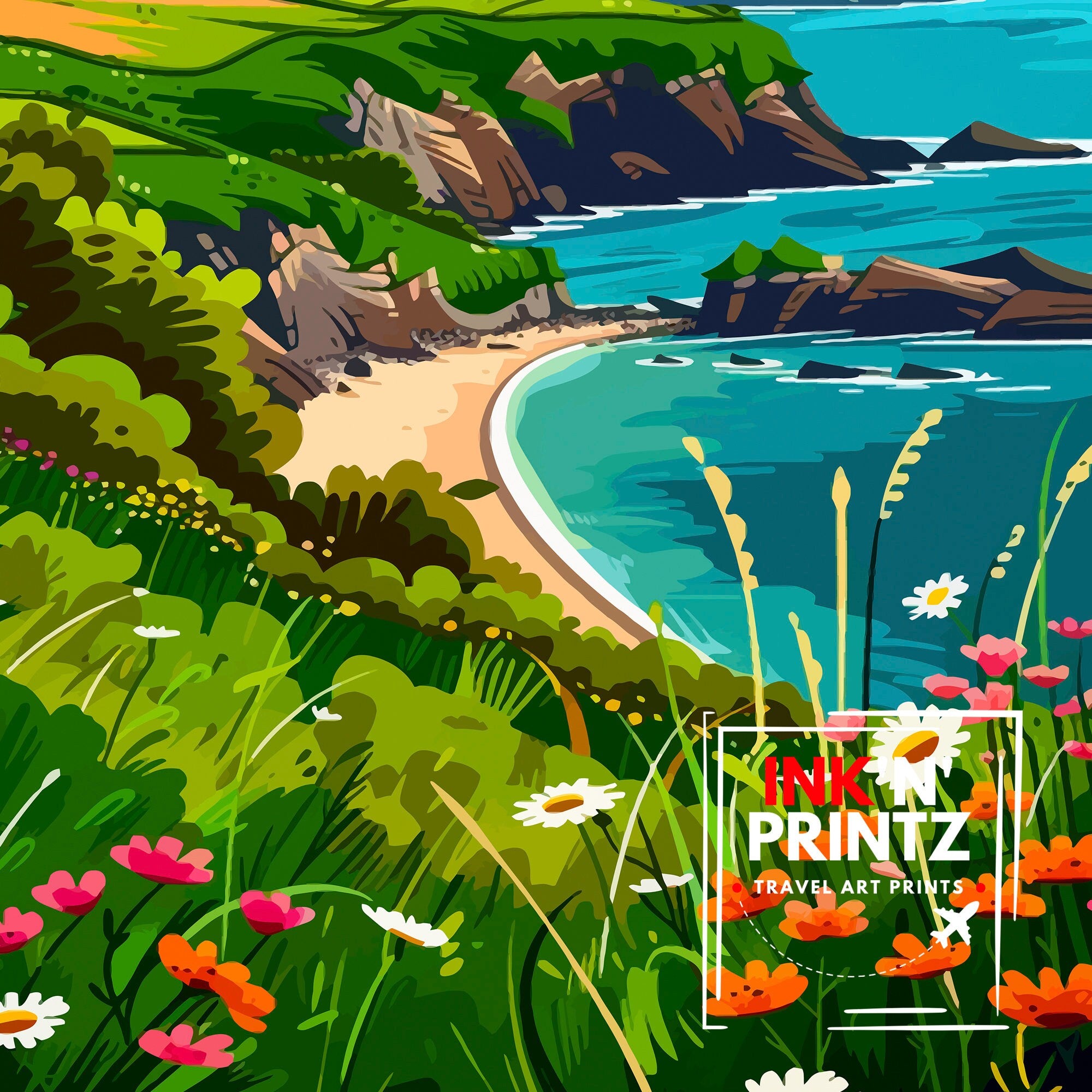Pembrokeshire Travel Print Pembrokeshire Coast Pembrokeshire Print Pembrokeshire Art Landscape National Park Pembrokeshire