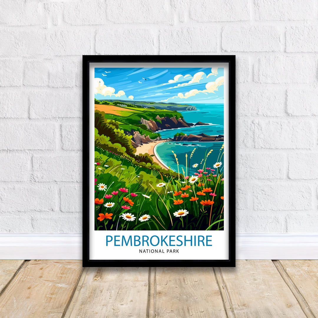 Pembrokeshire Travel Poster Pembrokeshire Coast Pembrokeshire Poster Pembrokeshire Art Landscape National Park Pembrokeshire