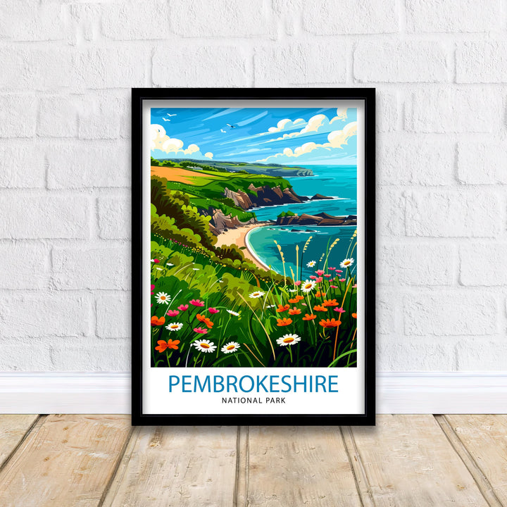 Pembrokeshire Travel Poster Pembrokeshire Coast Pembrokeshire Poster Pembrokeshire Art Landscape National Park Pembrokeshire