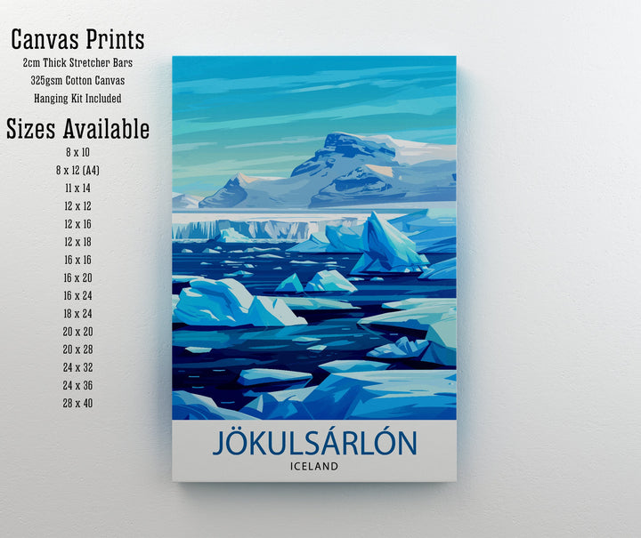 Jökulsárlón Iceland Travel Poster Wall Art Jökulsárlón Wall Hanging Home Décor Jökulsárlón Gift Art Lovers Iceland Art Lover Gift Poster Art