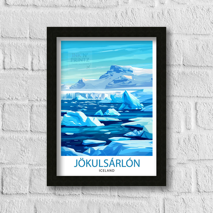 Jökulsárlón Iceland Travel Poster Wall Art Jökulsárlón Wall Hanging Home Décor Jökulsárlón Gift Art Lovers Iceland Art Lover Gift Poster Art