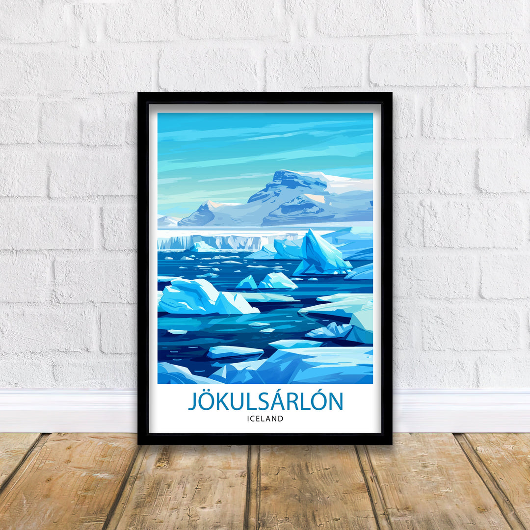 Jökulsárlón Iceland Travel Poster Wall Art Jökulsárlón Wall Hanging Home Décor Jökulsárlón Gift Art Lovers Iceland Art Lover Gift Poster Art