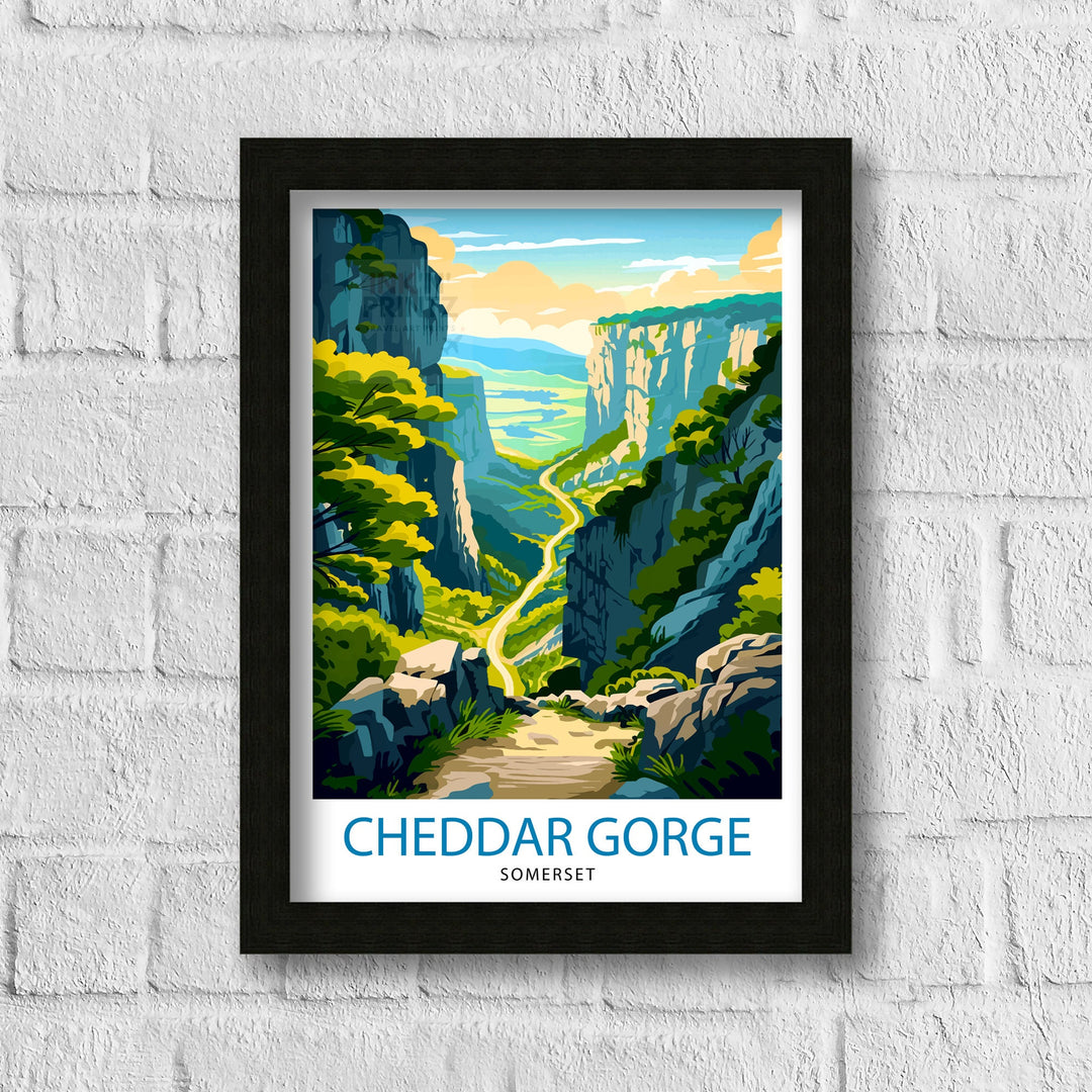 Cheddar Gorge Somerset Travel Poster Wall Art Cheddar Gorge Wall Hanging Home Décor Cheddar Gorge Gift Art Lovers Somerset Art Lover Gift