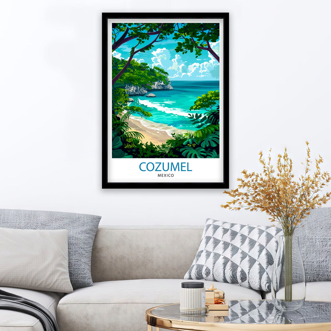 Cozumel Mexico Travel Poster Wall Art Cozumel Wall Hanging Home Décor Cozumel Gift Art Lovers Mexico Art Lover Gift Poster Art