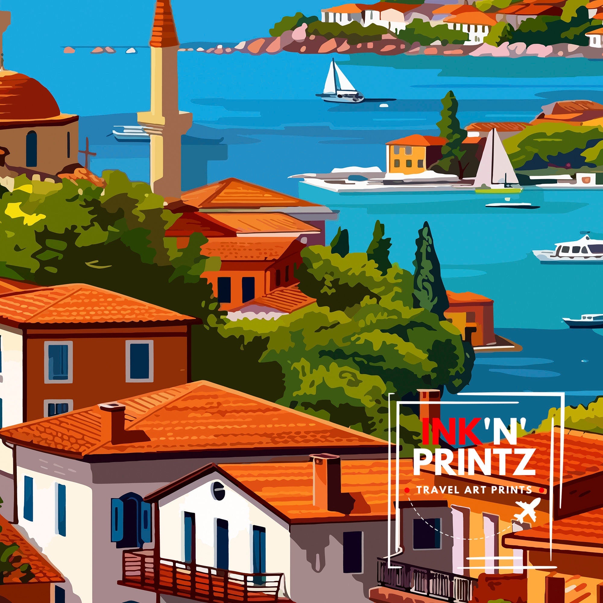 Kuşadası Turkey Travel Print Wall Art Kuşadası Wall Hanging Home Décor Kuşadası Gift Art Lovers Turkey Art Lover Gift Print Art