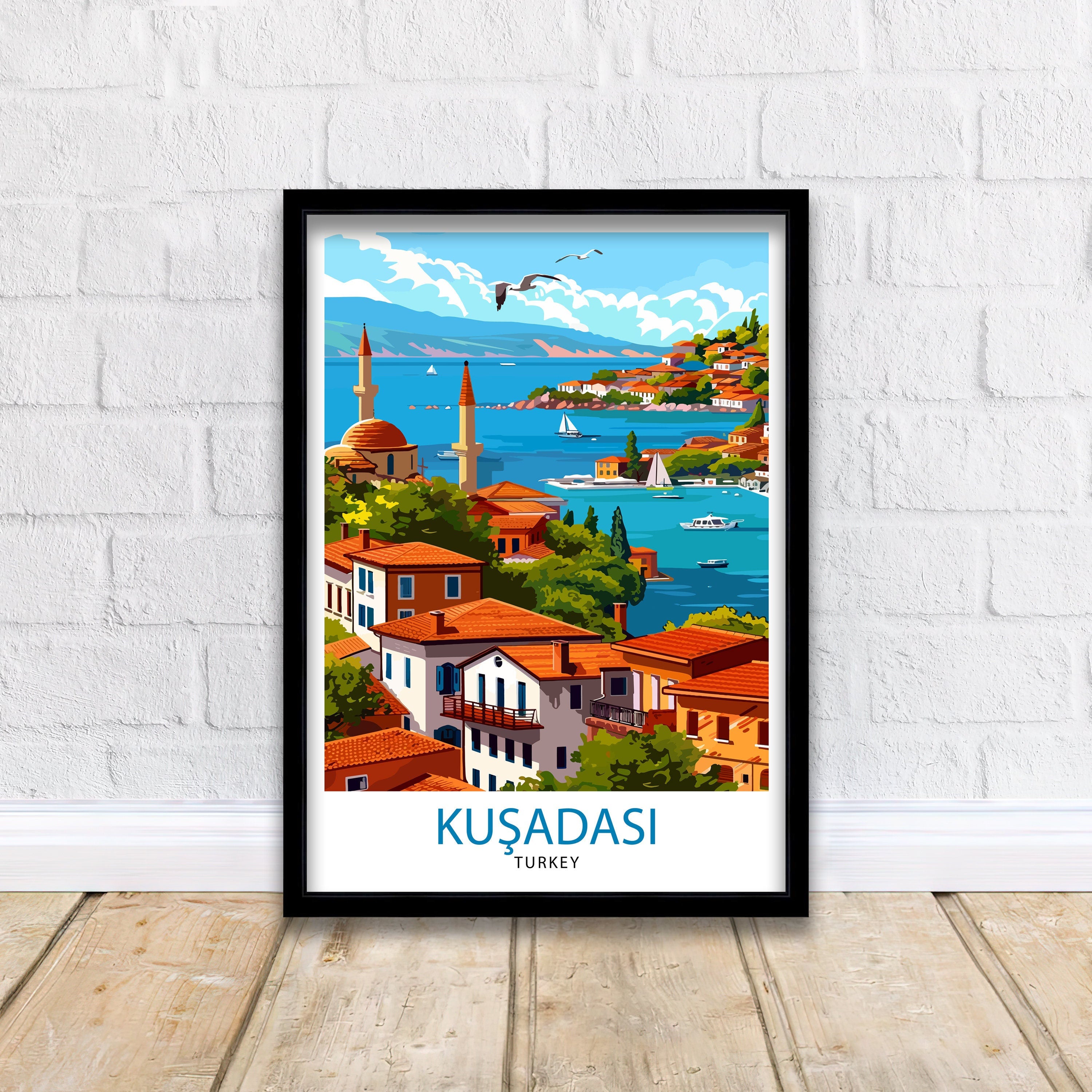 Kuşadası Turkey Travel Print Wall Art Kuşadası Wall Hanging Home Décor Kuşadası Gift Art Lovers Turkey Art Lover Gift Print Art