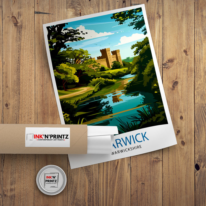 Warwickshire Castle Travel Poster Warwickshire