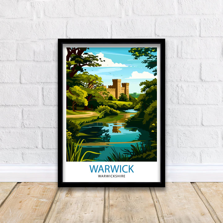 Warwickshire Castle Travel Poster Warwickshire