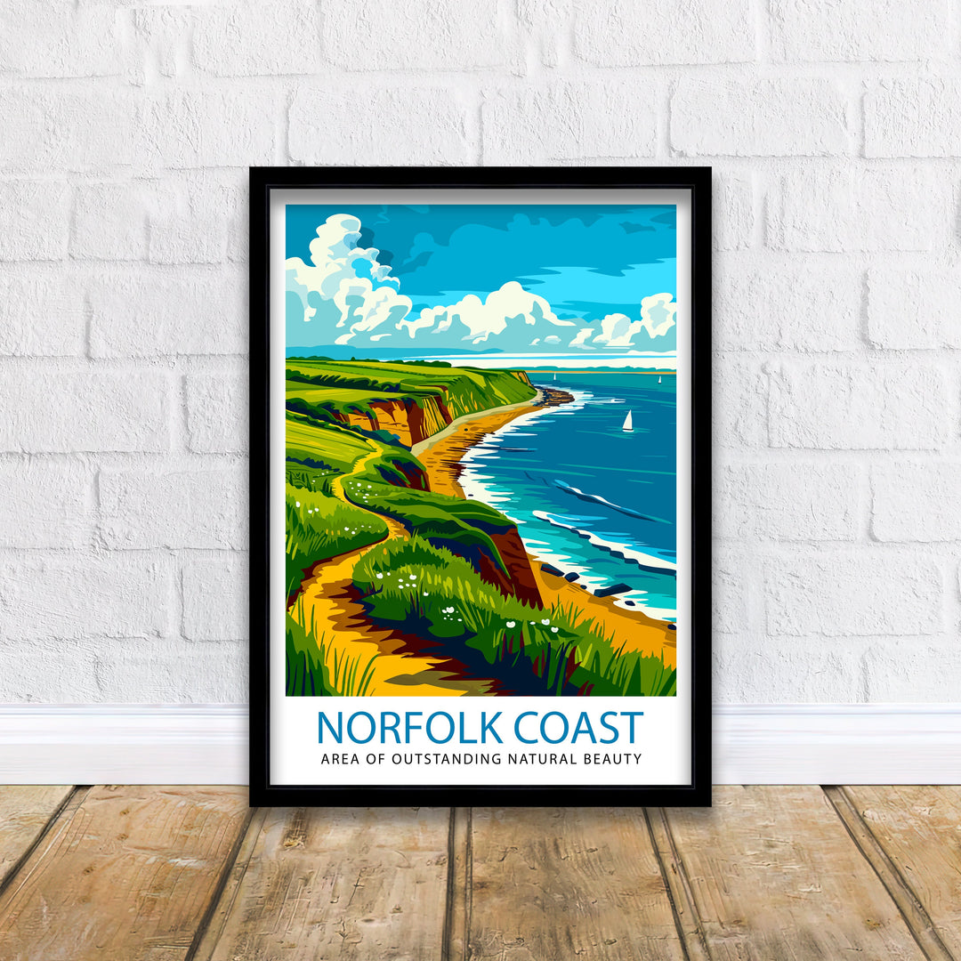 Norfolk Coast Travel Poster Wall Art Norfolk Coast Wall Hanging Home Décor Norfolk Coast Gift Art Lovers UK Art Lover Gift Poster Art