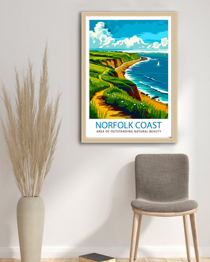 Norfolk Coast Travel Poster Wall Art Norfolk Coast Wall Hanging Home Décor Norfolk Coast Gift Art Lovers UK Art Lover Gift Poster Art