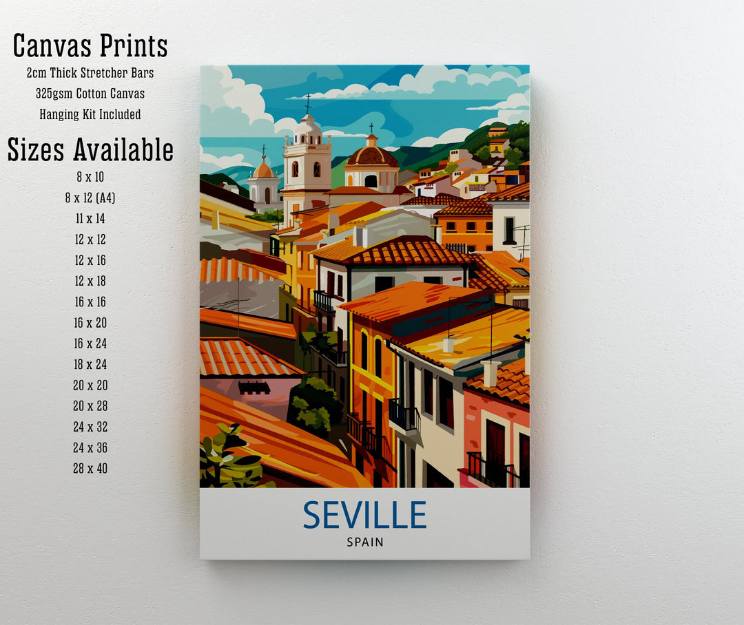 Seville Spain Travel Poster Seville Wall Art Seville Home Decor Seville Travel Poster Seville Spain Illustration Gift For Seville Spain