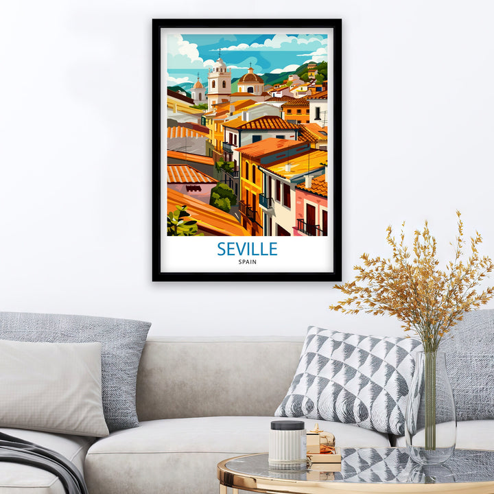 Seville Spain Travel Poster Seville Wall Art Seville Home Decor Seville Travel Poster Seville Spain Illustration Gift For Seville Spain