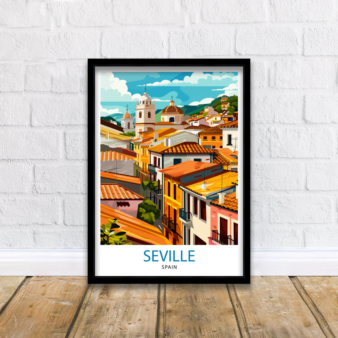 Seville Spain Travel Poster Seville Wall Art Seville Home Decor Seville Travel Poster Seville Spain Illustration Gift For Seville Spain