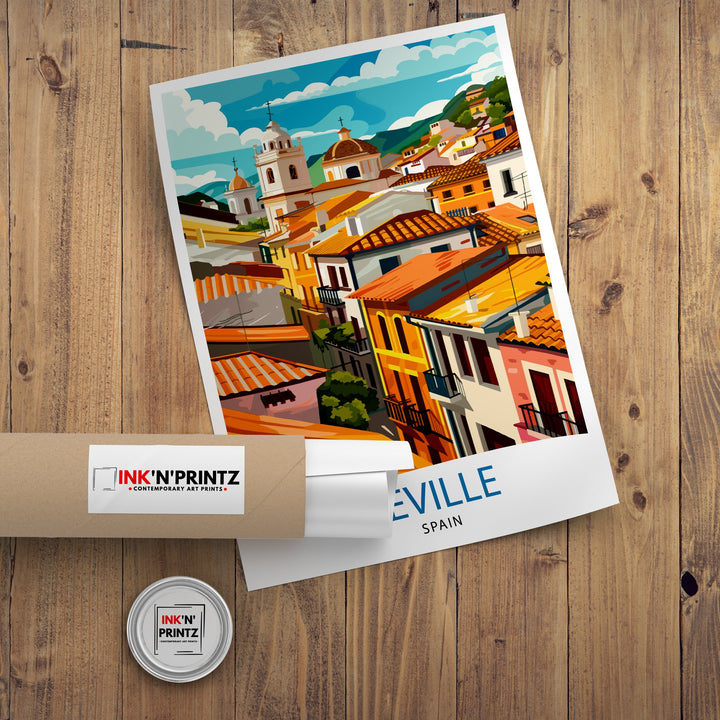 Seville Spain Travel Poster Seville Wall Art Seville Home Decor Seville Travel Poster Seville Spain Illustration Gift For Seville Spain