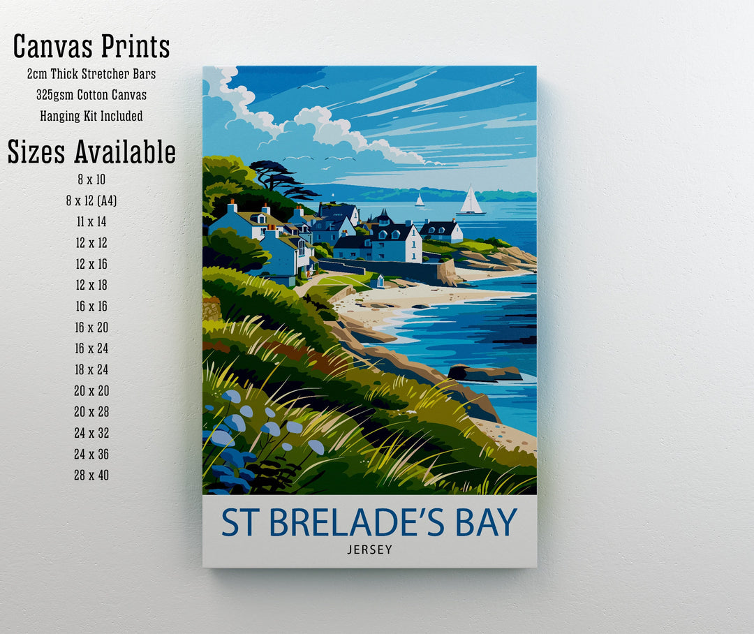 St Brelades Bay Jersey Travel Poster Wall Art St Brelades Bay Wall Hanging Home Décor St Brelades Bay Gift Art Lovers Jersey Art Lover Gift