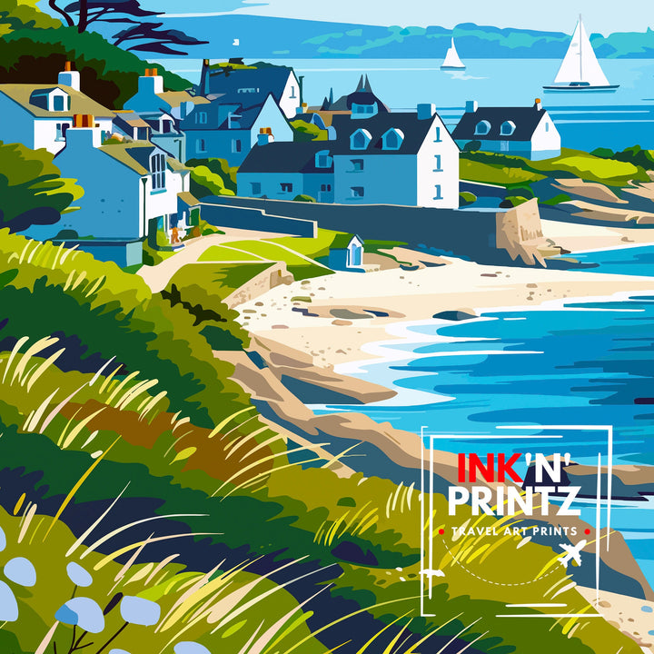 St Brelades Bay Jersey Travel Poster Wall Art St Brelades Bay Wall Hanging Home Décor St Brelades Bay Gift Art Lovers Jersey Art Lover Gift