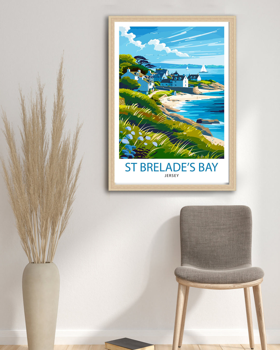 St Brelades Bay Jersey Travel Poster Wall Art St Brelades Bay Wall Hanging Home Décor St Brelades Bay Gift Art Lovers Jersey Art Lover Gift