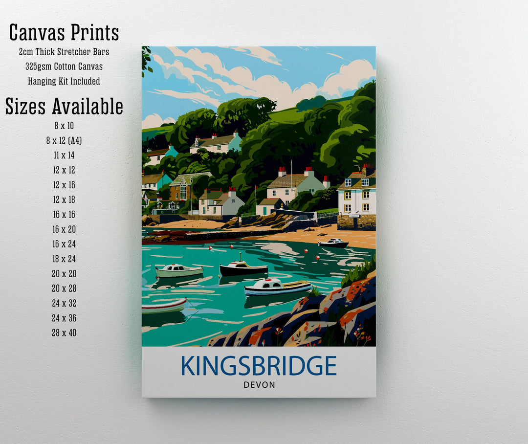 Kingsbridge Devon Travel Poster Wall Art Kingsbridge Wall Hanging Home Décor Kingsbridge Gift Art Lovers Devon Art Lover Gift