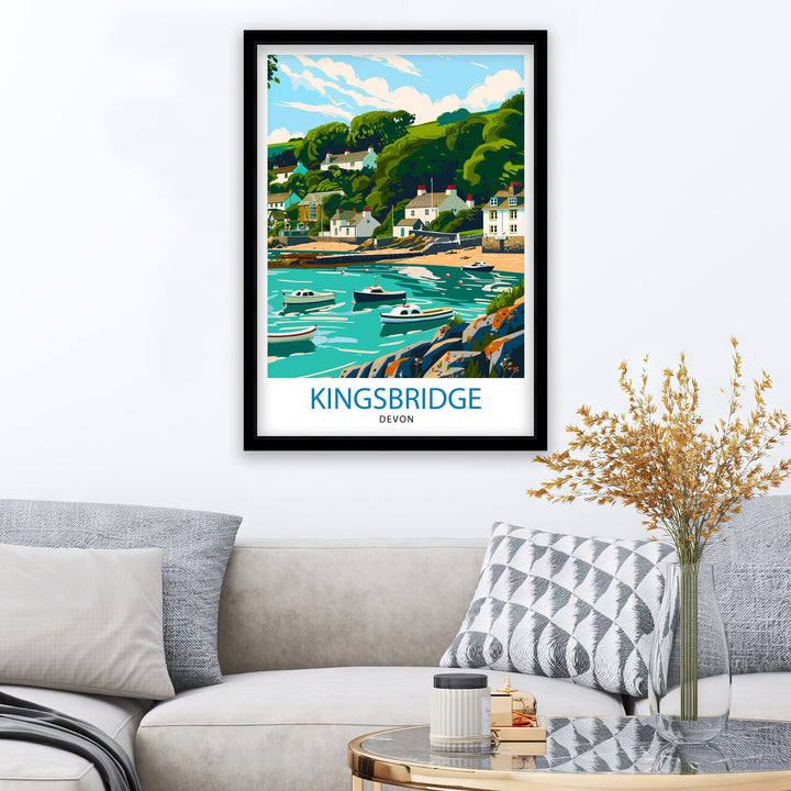 Kingsbridge Devon Travel Poster Wall Art Kingsbridge Wall Hanging Home Décor Kingsbridge Gift Art Lovers Devon Art Lover Gift