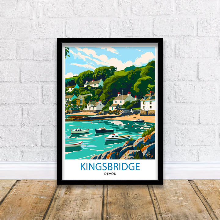 Kingsbridge Devon Travel Poster Wall Art Kingsbridge Wall Hanging Home Décor Kingsbridge Gift Art Lovers Devon Art Lover Gift