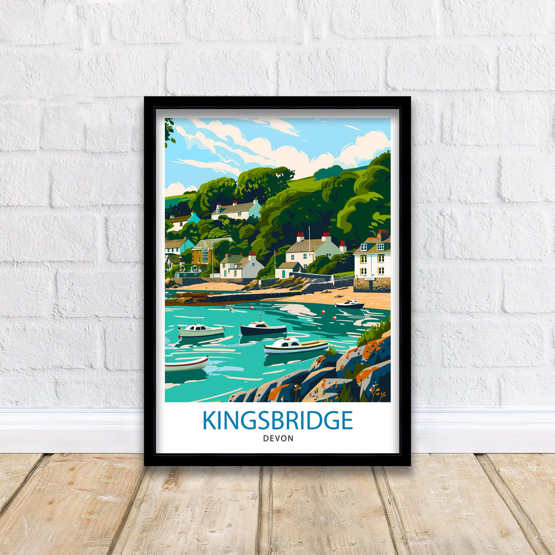 Kingsbridge Devon Travel Poster Wall Art Kingsbridge Wall Hanging Home Décor Kingsbridge Gift Art Lovers Devon Art Lover Gift