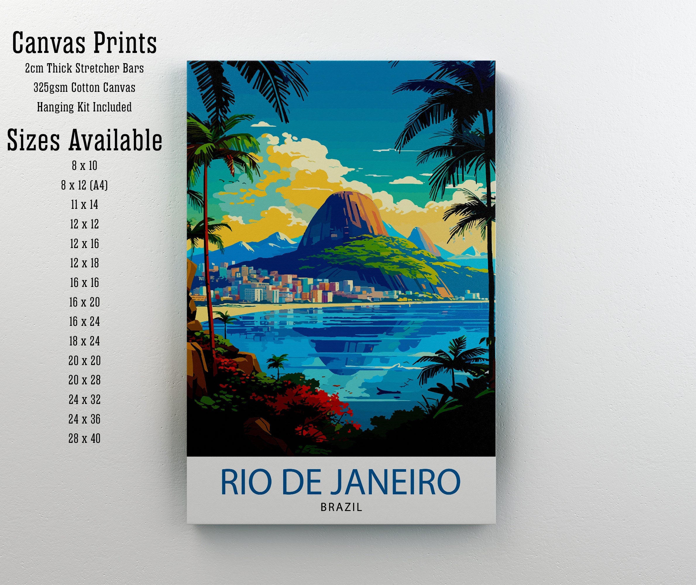 Rio de Janeiro Brazil Travel Print| Rio Wall Decor Rio Poster Brazil Travel Prints Rio Art Print Rio Illustration Rio Wall Art