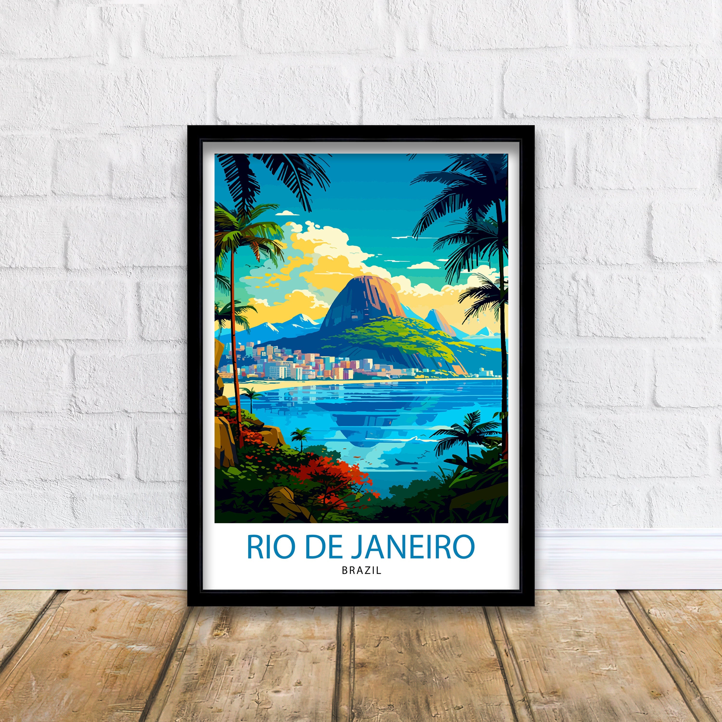 Rio de Janeiro Brazil Travel Print| Rio Wall Decor Rio Poster Brazil Travel Prints Rio Art Print Rio Illustration Rio Wall Art