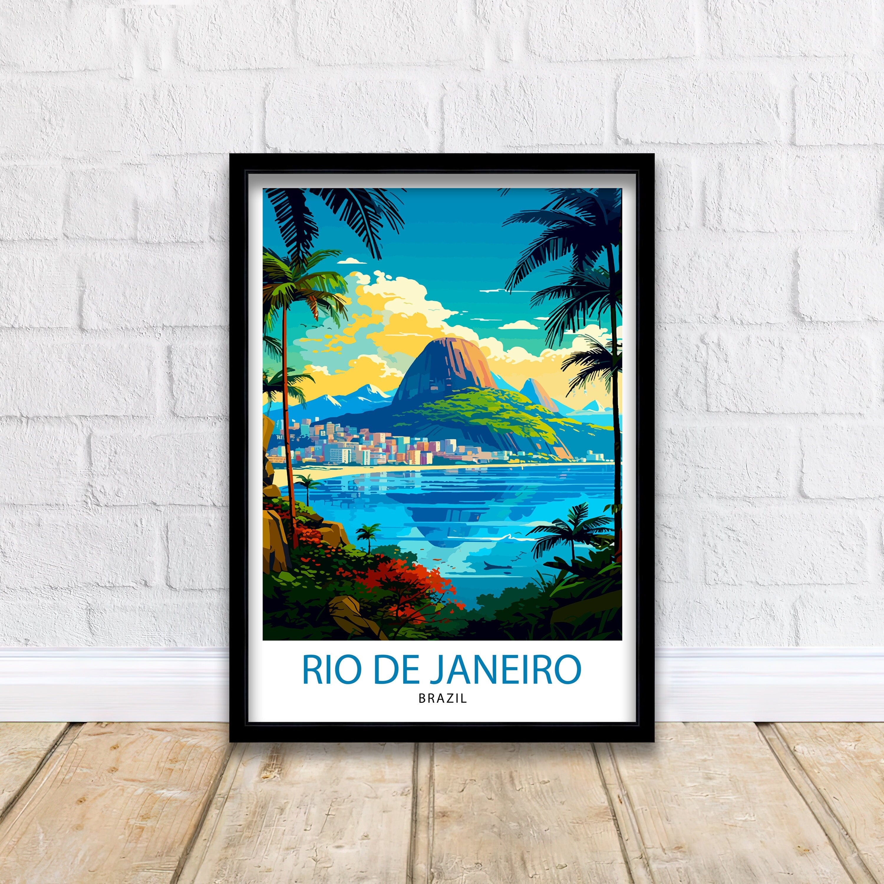 Rio de Janeiro Brazil Travel Print| Rio Wall Decor Rio Poster Brazil Travel Prints Rio Art Print Rio Illustration Rio Wall Art