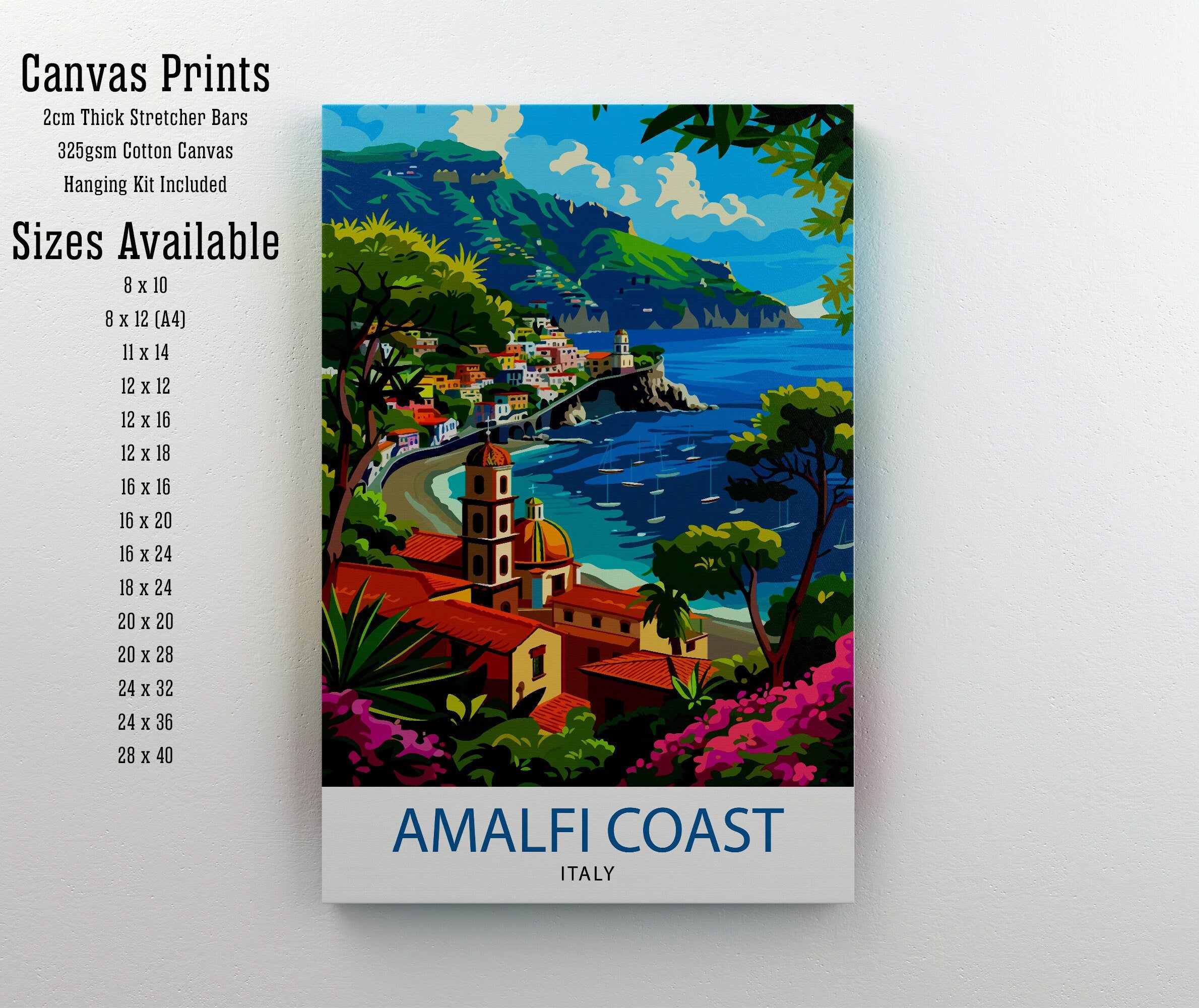 Amalfi Coast Italy Travel Print Amalfi Coast Wall Decor Amalfi Coast Poster Italy Travel Prints Amalfi Coast Art Print Amalfi Coast