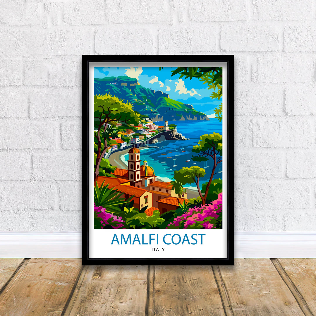 Amalfi Coast Italy Travel Poster Amalfi Coast