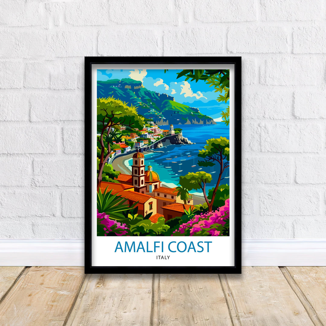 Amalfi Coast Italy Travel Poster Amalfi Coast