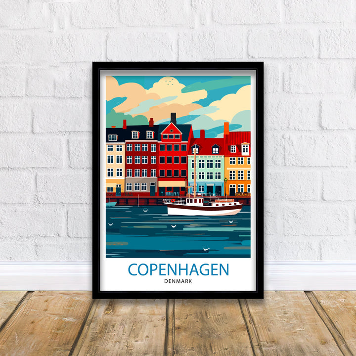 Copenhagen Travel Poster Denmark Wall Art Copenhagen Home Decor Copenhagen Illustration Travel Poster Gift Denmark Home Decor