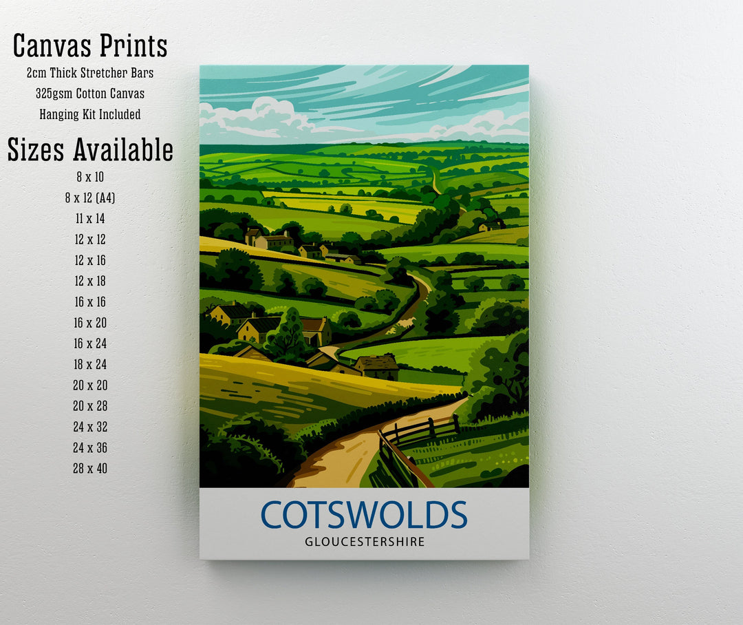 Cotswolds Travel Poster Cotswolds Wall Art Cotswolds Illustration Travel Poster Gift Cotswolds Home Decor