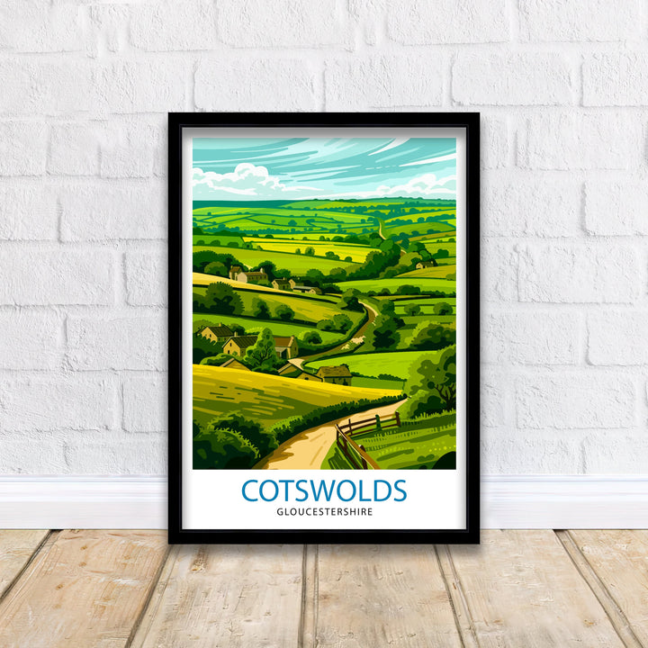 Cotswolds Travel Poster Cotswolds Wall Art Cotswolds Illustration Travel Poster Gift Cotswolds Home Decor