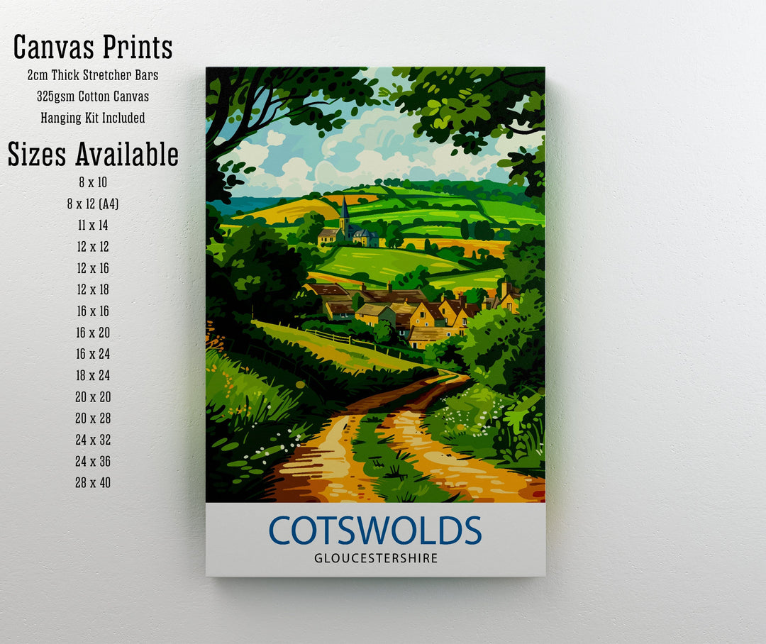 Cotswolds Travel Poster Cotswolds Wall Art Cotswolds Illustration Travel Poster Gift Cotswolds Home Decor