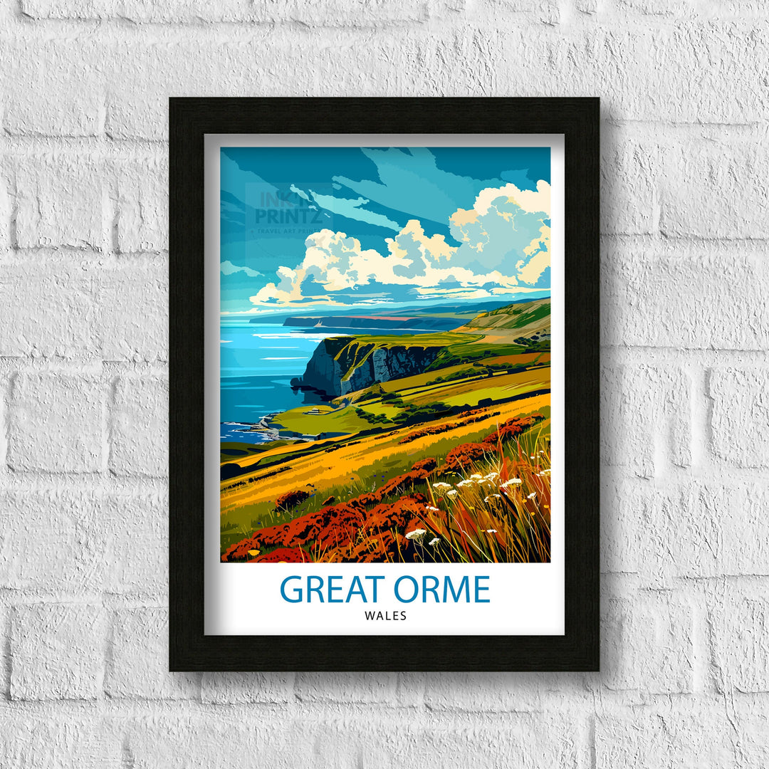 Great Orme Travel Poster Wall Art Great Orme Wall Hanging Home Décor Great Orme Gift Art Lovers Wales Art Lover Gift Poster Art