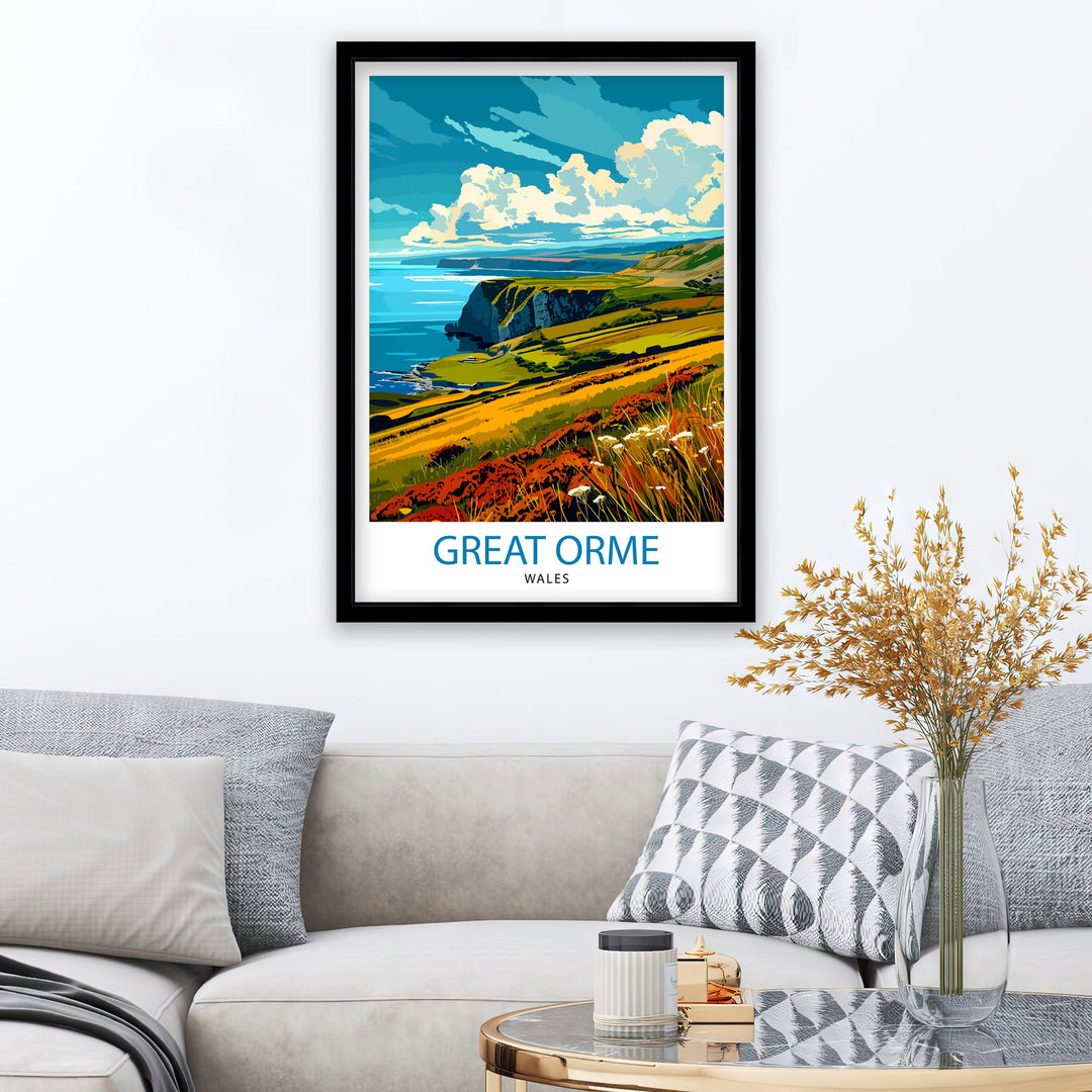 Great Orme Travel Poster Wall Art Great Orme Wall Hanging Home Décor Great Orme Gift Art Lovers Wales Art Lover Gift Poster Art