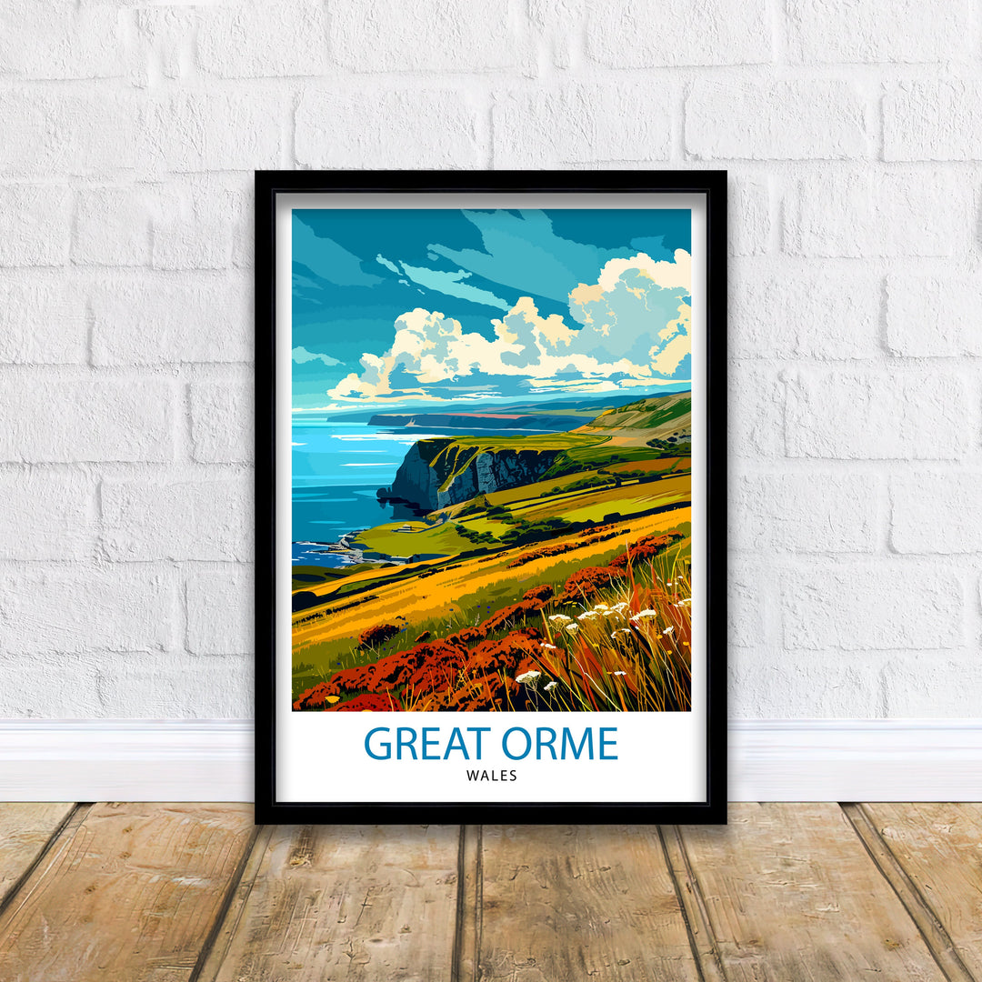 Great Orme Travel Poster Wall Art Great Orme Wall Hanging Home Décor Great Orme Gift Art Lovers Wales Art Lover Gift Poster Art