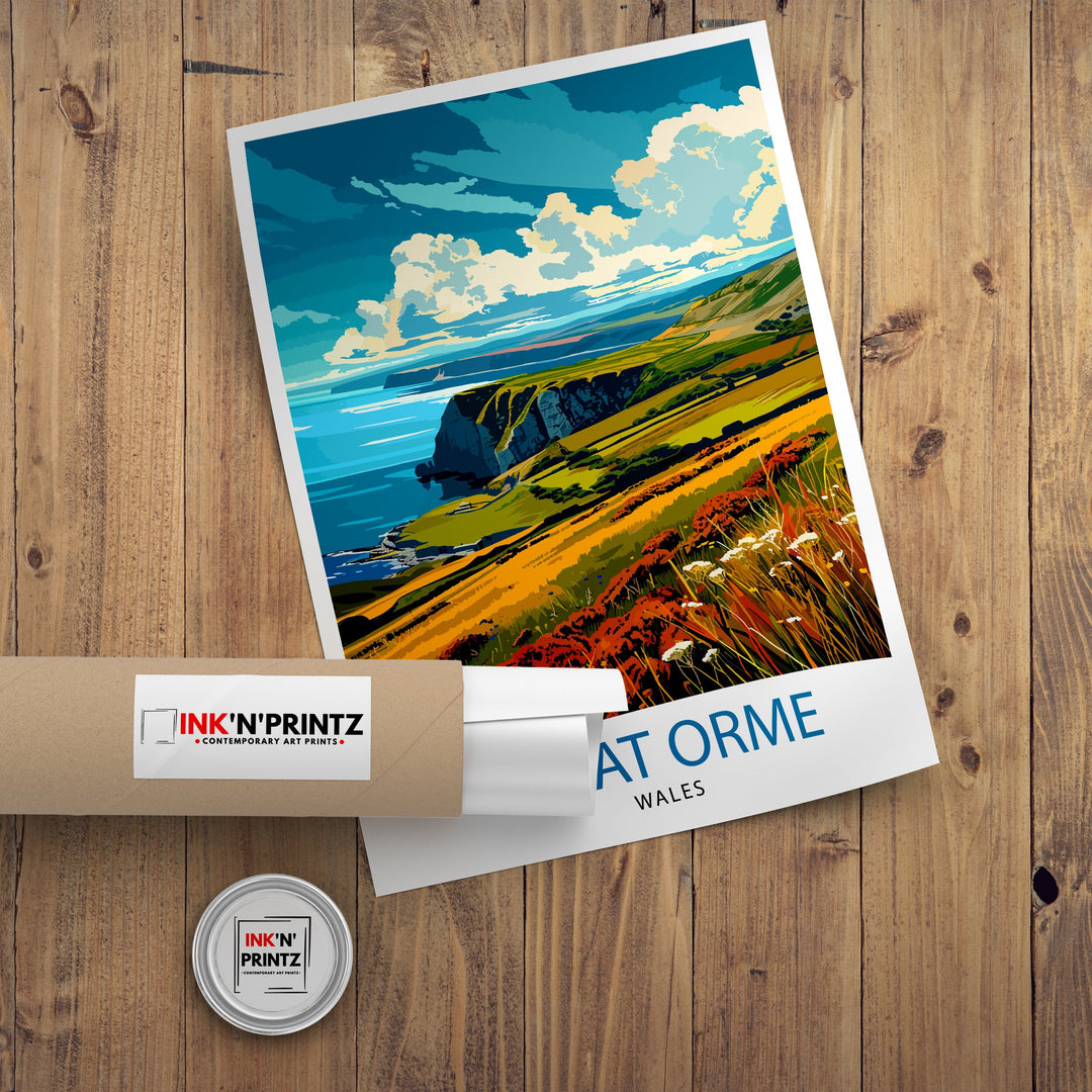 Great Orme Travel Poster Wall Art Great Orme Wall Hanging Home Décor Great Orme Gift Art Lovers Wales Art Lover Gift Poster Art