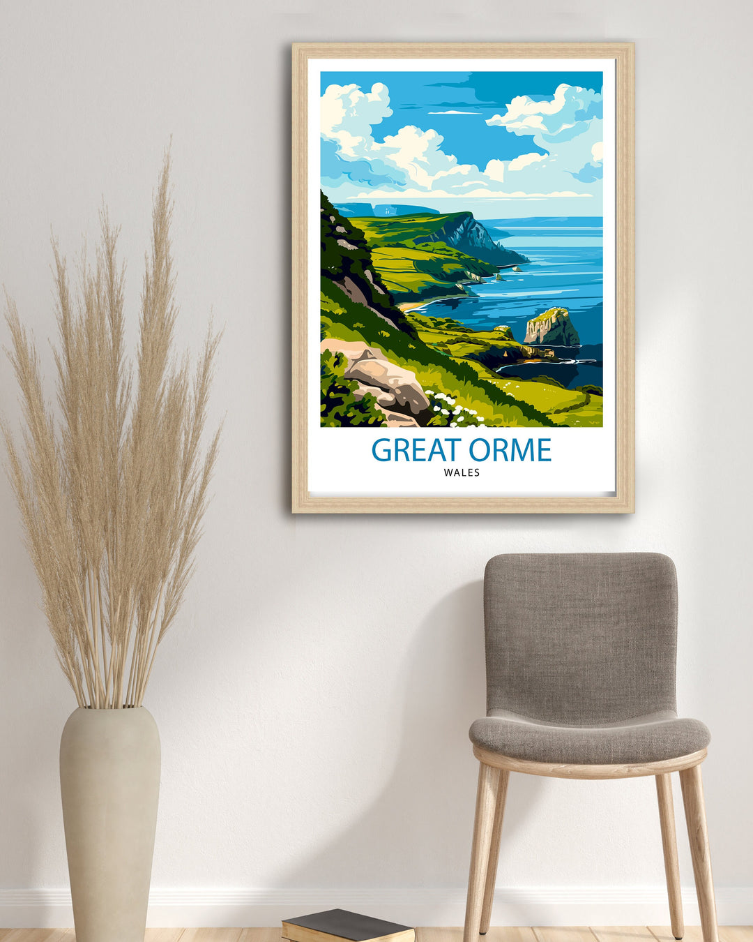 Great Orme Travel Poster Wall Art Great Orme Wall Hanging Home Décor Great Orme Gift Art Lovers Wales Art Lover Gift Poster Art Description: