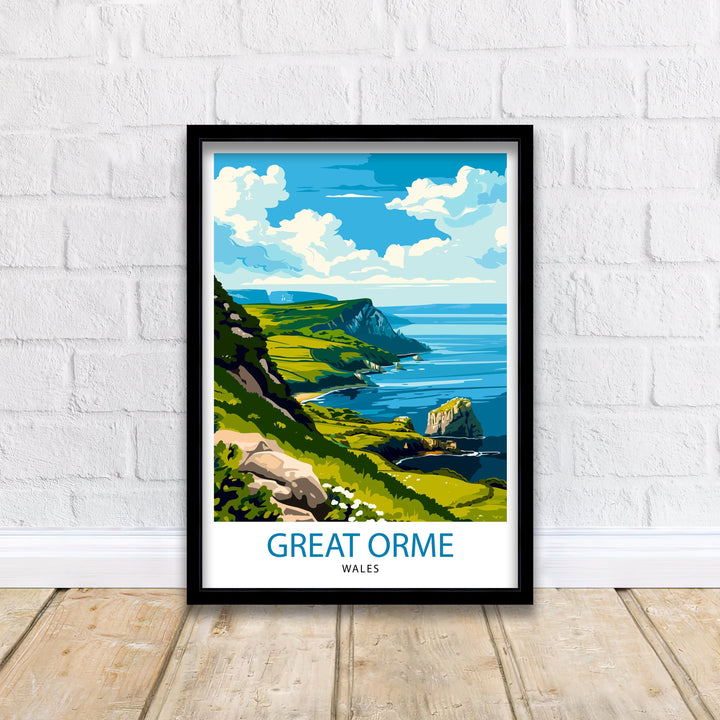 Great Orme Travel Poster Wall Art Great Orme Wall Hanging Home Décor Great Orme Gift Art Lovers Wales Art Lover Gift Poster Art Description: