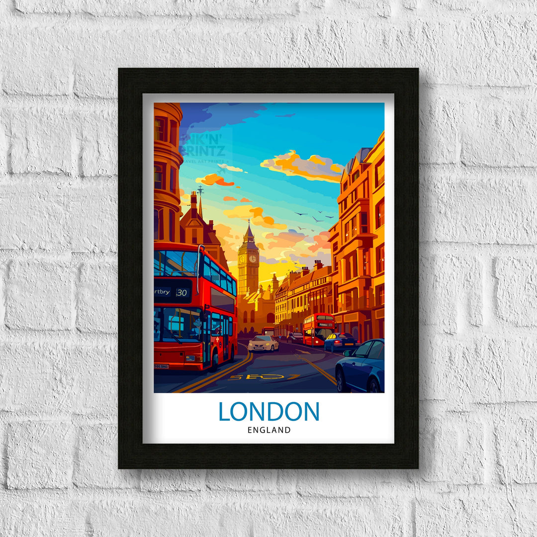 London Travel Poster London Wall Art London Home Decor London Illustration Travel Poster Gift For London UK Home Decor