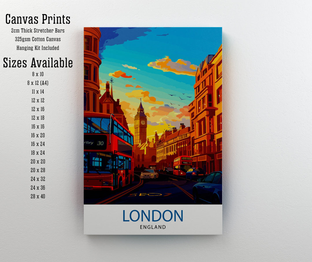 London Travel Poster London Wall Art London Home Decor London Illustration Travel Poster Gift For London UK Home Decor