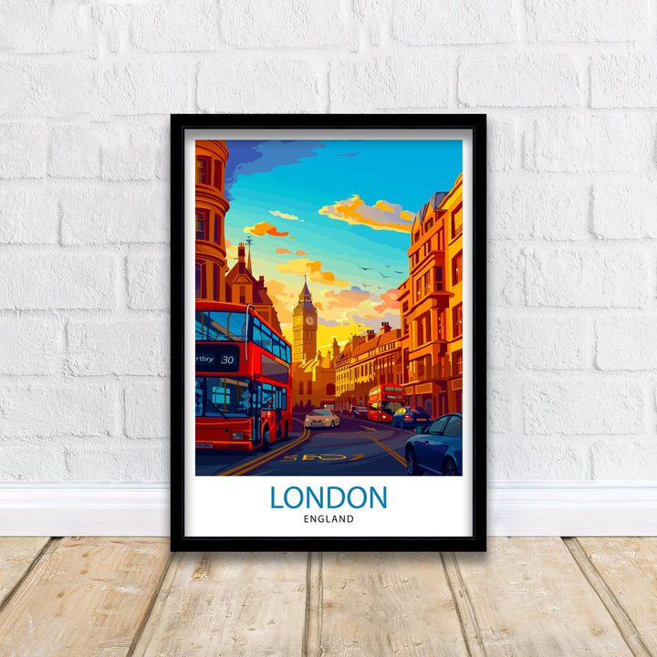 London Travel Poster London Wall Art London Home Decor London Illustration Travel Poster Gift For London UK Home Decor