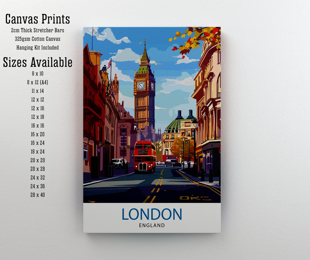 London Travel Poster London Wall Art London Home Decor London Illustration Travel Poster Gift For London UK Home Decor