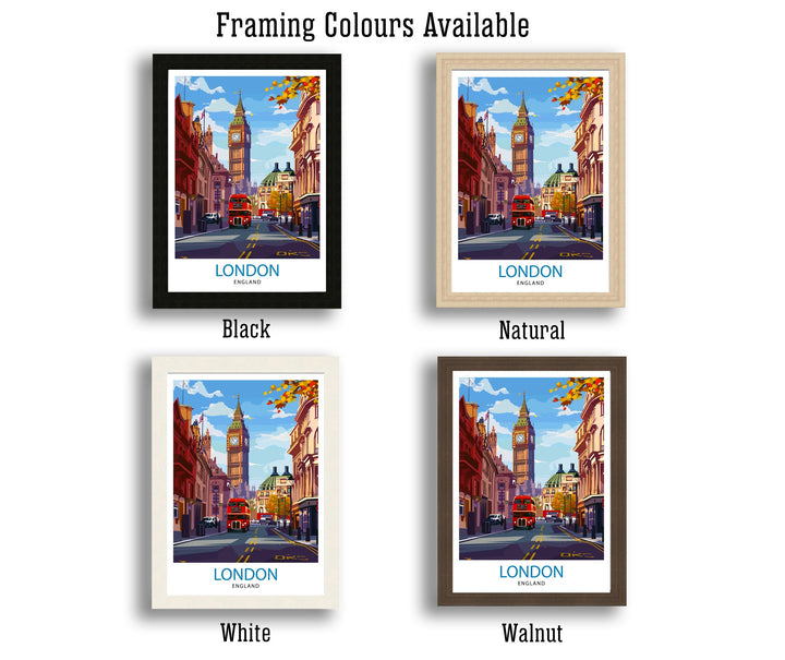 London Travel Poster London Wall Art London Home Decor London Illustration Travel Poster Gift For London UK Home Decor