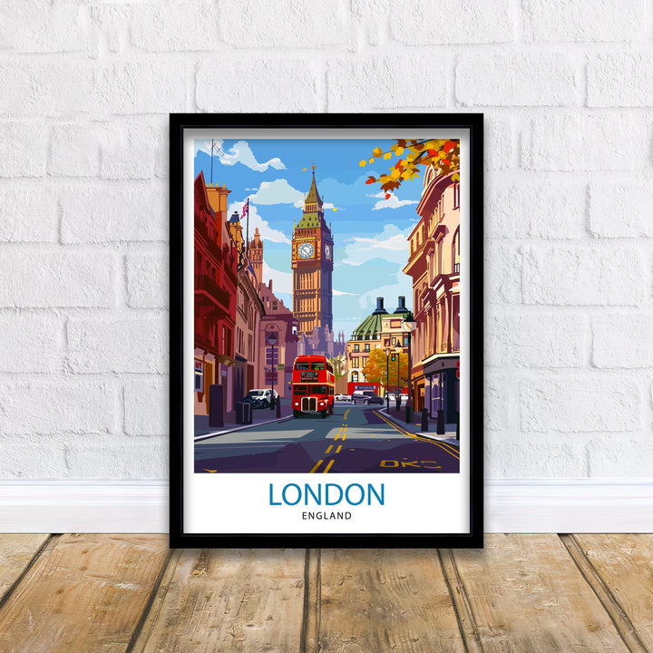 London Travel Poster London Wall Art London Home Decor London Illustration Travel Poster Gift For London UK Home Decor